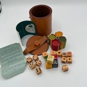 Abercrombie & Fitch Dice and Chip Game Set - Leather Case - Made in England